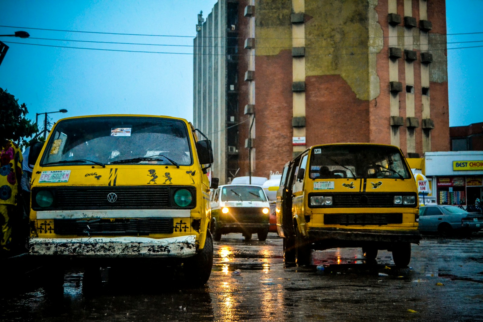yellow vehicles during daytime